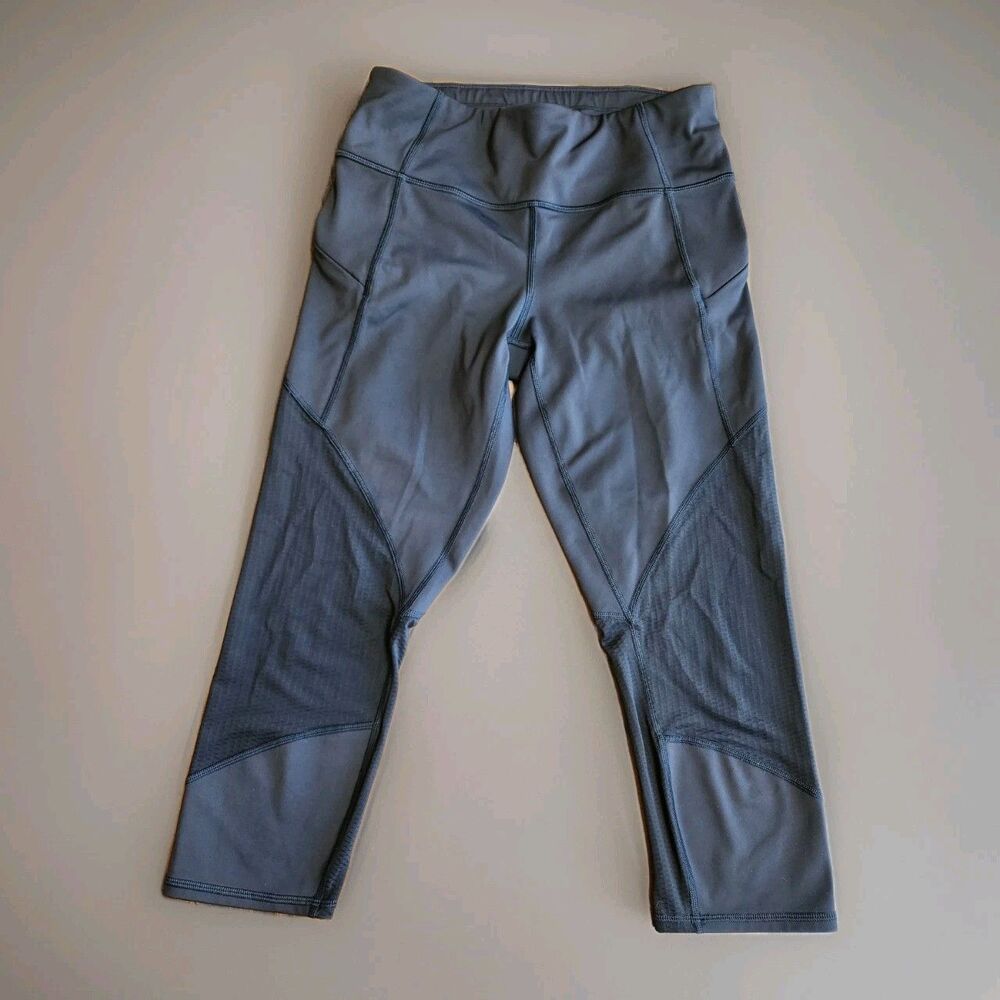 Athleta Black Sonar Mesh Crop Leggings Sz Small